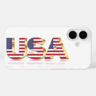 Funda iPhone 16 Estuche para iPhone con bandera de Estados Unidos 