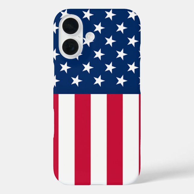 Funda iPhone 16 Estuche para iPhone con bandera estadounidense pat (Reverso )