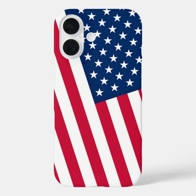 Funda iPhone 16 Estuche para iPhone con bandera estadounidense pat (Reverso )