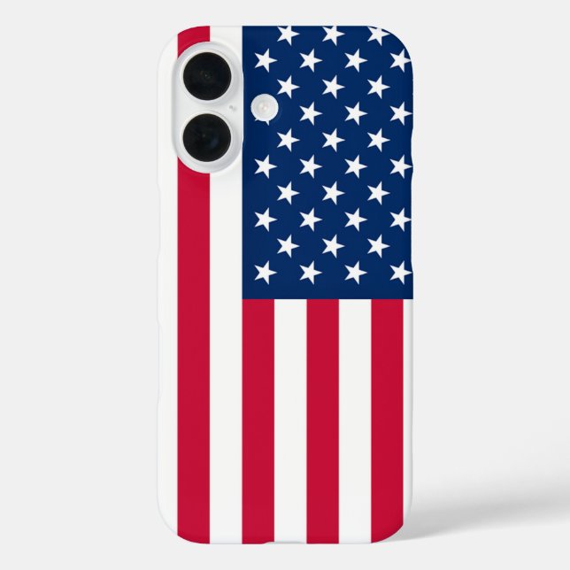 Funda iPhone 16 Estuche para iPhone con bandera estadounidense pat (Reverso )