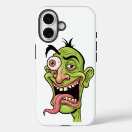 Funda iPhone 16 Estuche para iPhone con caricatura verde Zombie di