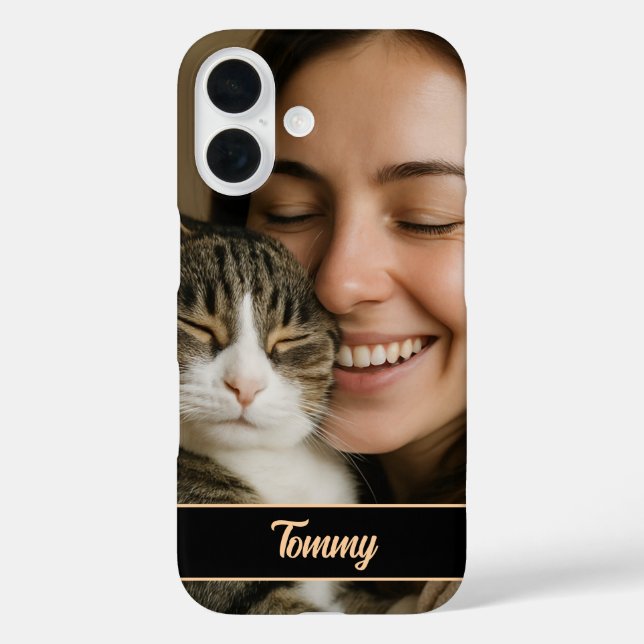 Funda iPhone 16 Estuche para iPhone con foto y nombre de personali (Reverso )