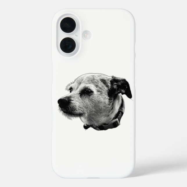Funda iPhone 16 Estuche para iPhone Curious Terrier Mix (Reverso )