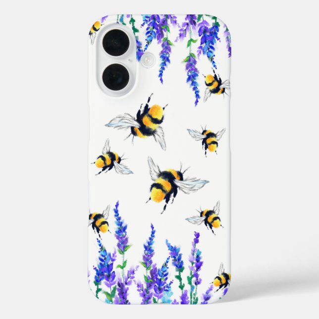 Funda iPhone 16 Estuche para iPhone de abejas voladoras (Reverso )