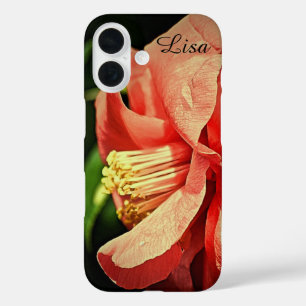 Funda iPhone 16 Estuche para iPhone de Apple con flores rosadas pe