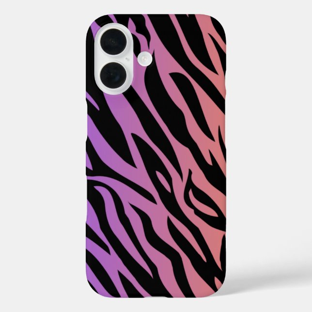 Funda iPhone 16 Estuche para iPhone de banda de tigre de gradiente (Reverso )