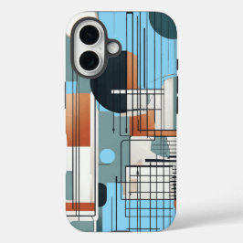 Funda iPhone 16 Estuche para iPhone de composición geométrica