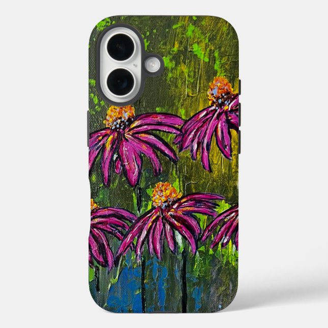 Funda iPhone 16 Estuche para iPhone de Coneflowers (Reverso )