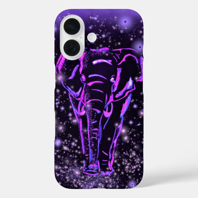 Funda iPhone 16 Estuche para iPhone de Elefante Púrpura (Reverso )