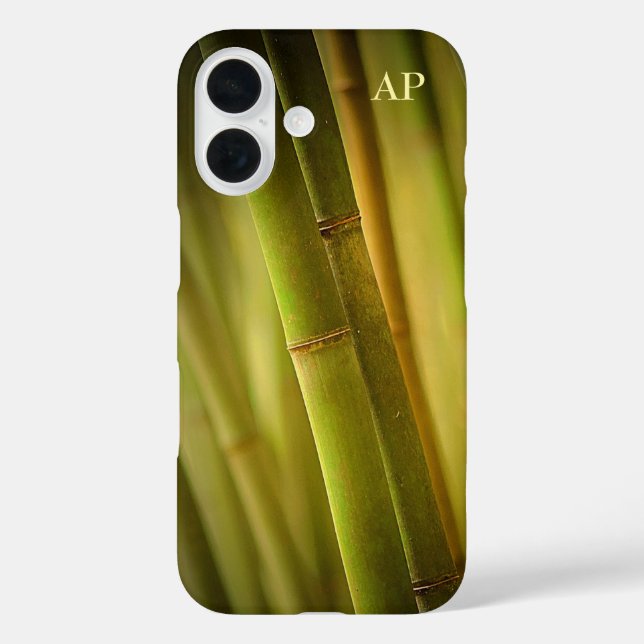 Funda iPhone 16 Estuche para iPhone de flor verde de planta de bam (Reverso )