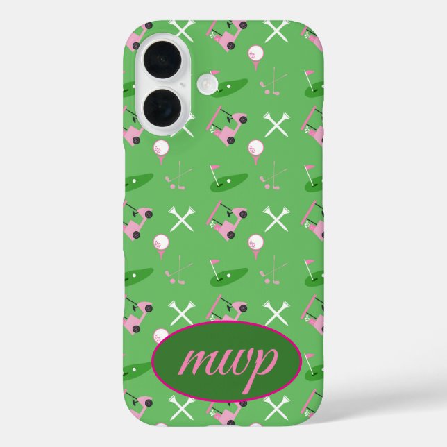 Funda iPhone 16 Estuche para iPhone de Golf Lover - Monograma y ca (Reverso )