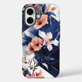Funda iPhone 16 Estuche para iPhone de la Marina Tropical Hibiscus