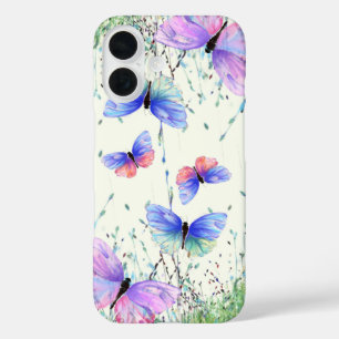 Funda iPhone 16 Estuche para iPhone de mariposas voladoras