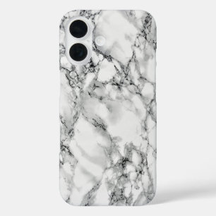 Funda iPhone 16 Estuche para iPhone de Mármol blanco falso