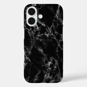 Funda iPhone 16 Estuche para iPhone de Mármol Negro