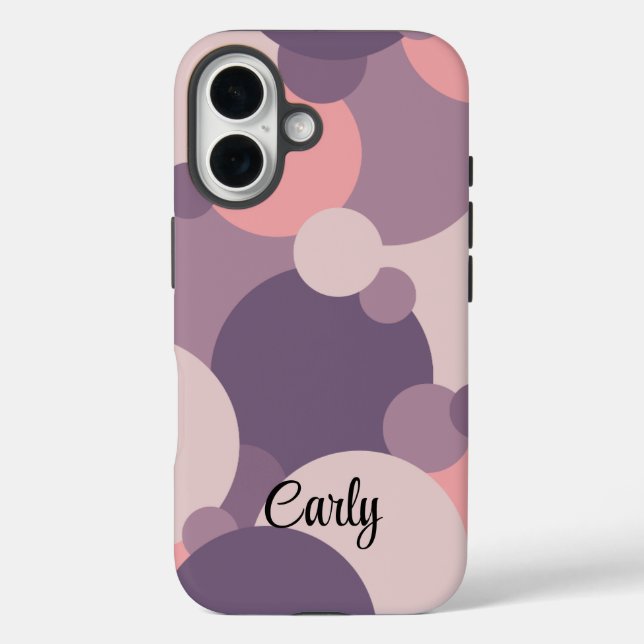 Funda iPhone 16 Estuche para iPhone de moléculas púrpura personali (Reverso )