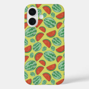 Funda iPhone 16 Estuche para iPhone de patrón de sandía