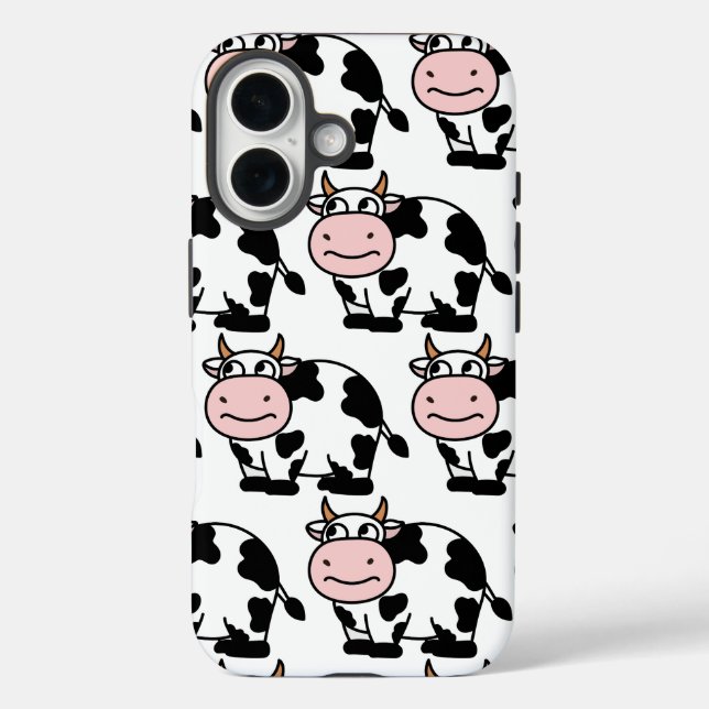 Funda iPhone 16 "Estuche para iPhone de patrón de vaca Personaliza (Reverso )
