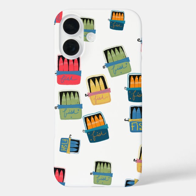 Funda iPhone 16 Estuche para iPhone de pescado en lata (Reverso )