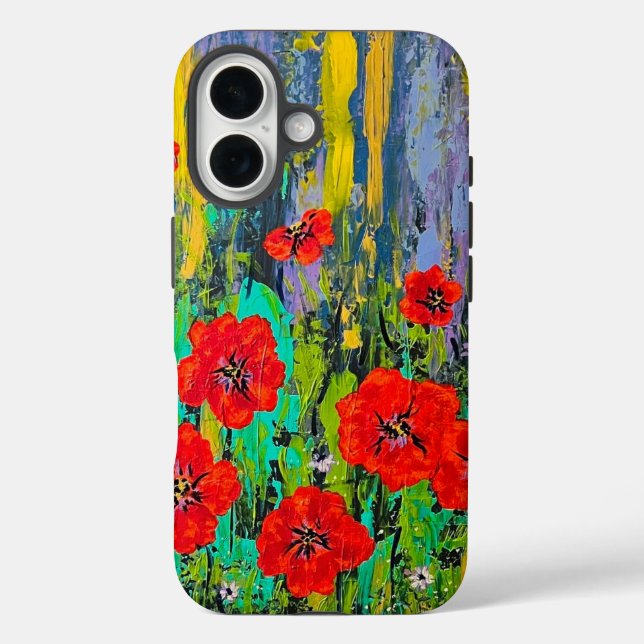 Funda iPhone 16 Estuche para iPhone de Poppies (Reverso )
