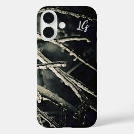 Funda iPhone 16 Estuche para iPhone de ramas blancas y negras pers