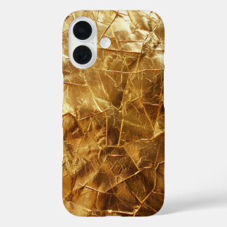 Funda iPhone 16 Estuche para iPhone de Relieve metalizado dorado c
