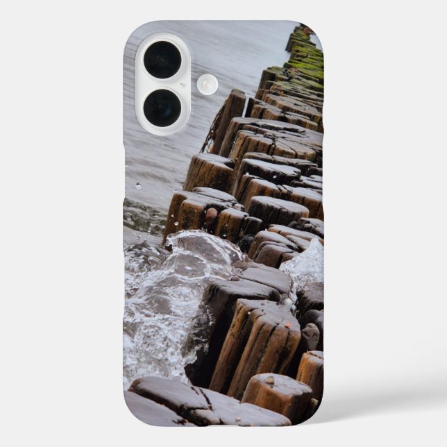 Funda iPhone 16 Estuche para iPhone Dinámico Ocean Wave Seawall (Reverso )