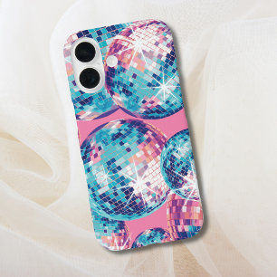 Funda iPhone 16 Estuche para iPhone Disco Ball azul rosa Y2K