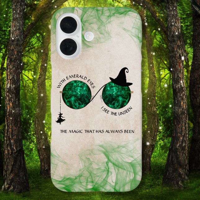 Funda iPhone 16 Estuche para iPhone Emerald Eye con un encantamien (Wickedly Enchanted Emerald Eye Phone Case)