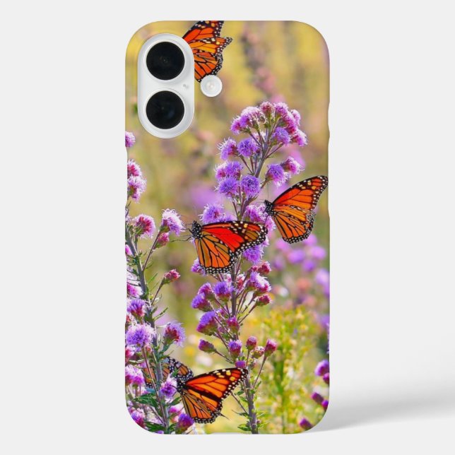Funda iPhone 16 Estuche para iPhone estilo mariposa (Reverso )