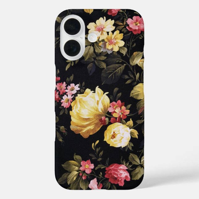 Funda iPhone 16 Estuche para iPhone Floral Fabric Funda-Mate (Reverso )