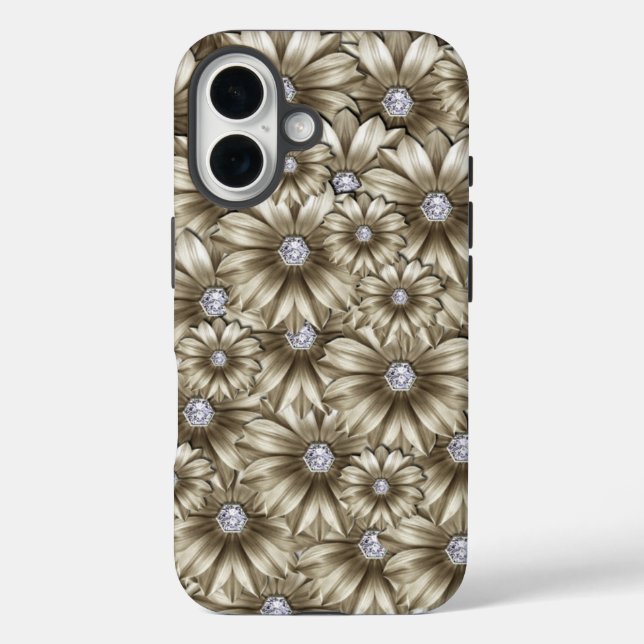 Funda iPhone 16 Estuche para iPhone Floral Gemstone (Reverso )