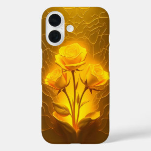 Funda iPhone 16 Estuche para iPhone Funda-mate amarillo dorado Flo