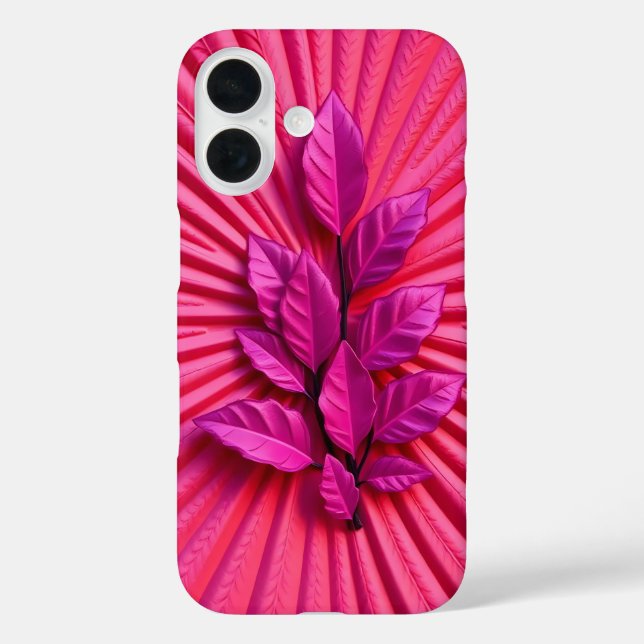 Funda iPhone 16 Estuche para iPhone Funda-Mate con hojas rosadas r (Reverso )