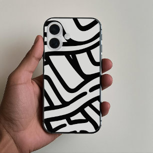 Funda iPhone 16 Estuche para iPhone Funda-Mate de líneas curvas en
