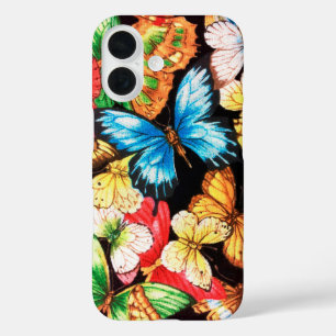 Funda iPhone 16 Estuche para iPhone Funda-mate de mariposa collage