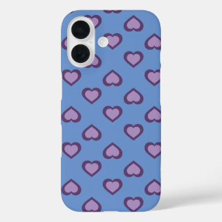 Funda iPhone 16 Estuche para iPhone Funda-Mate de patrón de corazo