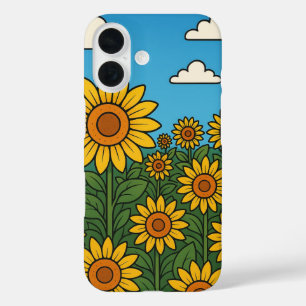Funda iPhone 16 Estuche para iPhone / iPad Sunflower Field brillan