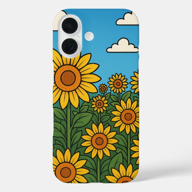 Funda iPhone 16 Estuche para iPhone / iPad Sunflower Field brillan (Reverso )