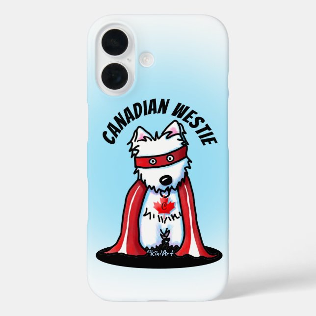 Funda iPhone 16 Estuche para iPhone KiniArt Canadian Westie Funda- (Reverso )