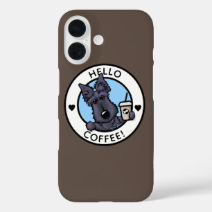 Funda iPhone 16 Estuche para iPhone KiniArt Coffee Scottie Funda-M