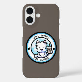 Funda iPhone 16 Estuche para iPhone KiniArt Coffee Westie Funda-Ma