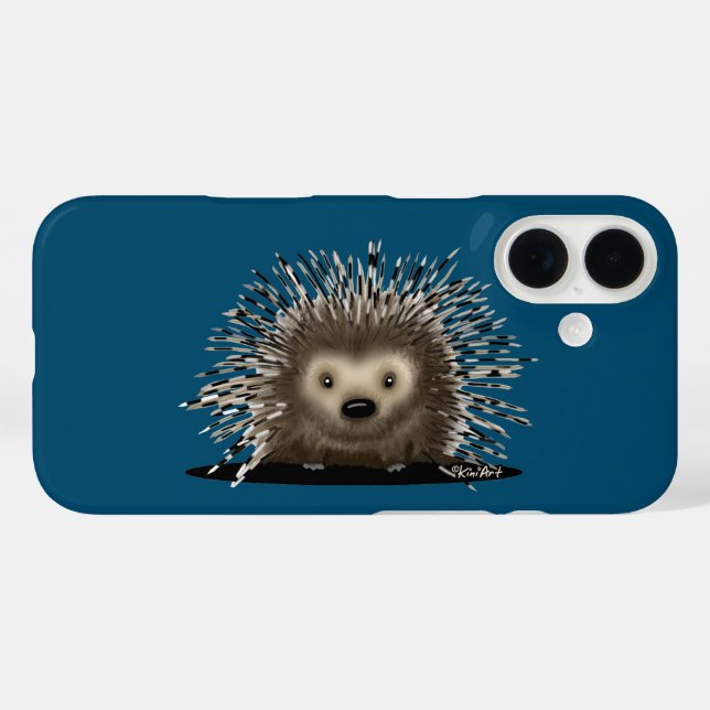 Funda iPhone 16 Estuche para iPhone KiniArt Porcupine (Reverso (Horizontal))