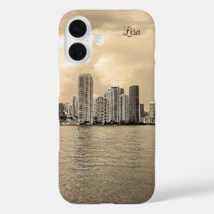 Funda iPhone 16 Estuche para iPhone Miami en blanco y negro person