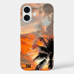 Funda iPhone 16 Estuche para iPhone Miami Sunset Sturdy personaliz