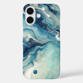 Funda iPhone 16 Estuche para iPhone Oceanic Blue Abstract