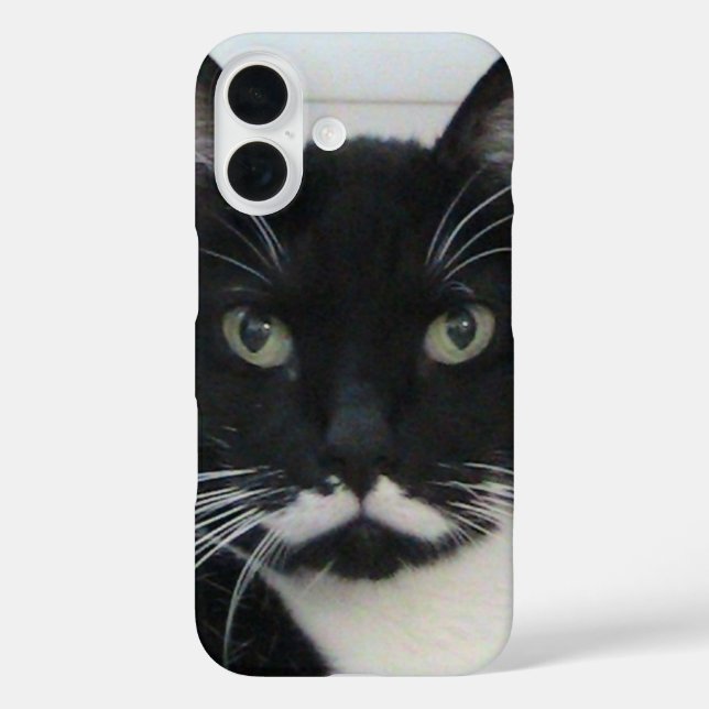 Funda iPhone 16 Estuche para iPhone para gato de Tuxedo (Reverso )