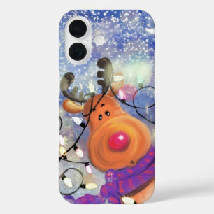 Funda iPhone 16 Estuche para iPhone para renos de navidades