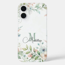 Estuche para iPhone personalizado con flores peque