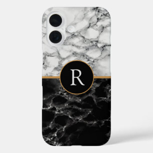 Funda iPhone 16 Estuche para iPhone personalizado de mármol blanco